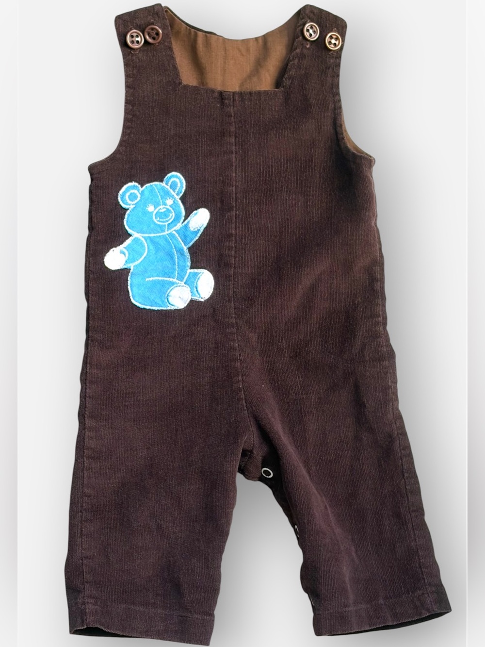 VTG Health-tex Brown Corduroy Teddy Bear Overalls 9M
